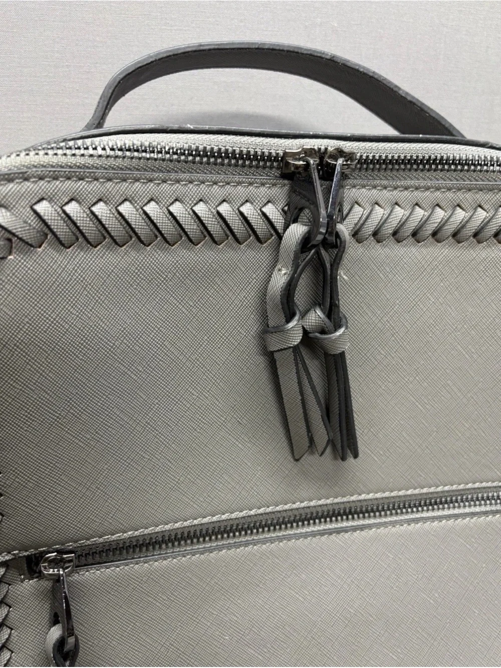 CALPAK Kaya Faux Leather Laptop Backpack Cool Grey